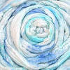 Merino Silk Hand Dyed Roving - Shaved Ice