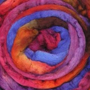 Mardi Gras Hand Dyed Roving for Hand Spinners