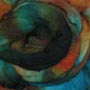 Olive Tones Hand Dyed  Blue Face Leicester Roving by Lisa Souza