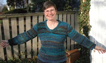 Completed Sweater -- yarn handspun from roving by Lisa Souza