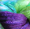 Merino Silk Roving in Lime and Violet from Lisa Souza