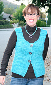 Quick Vest Using Lisa Souza's Hand Dyed Big Wool Yarn