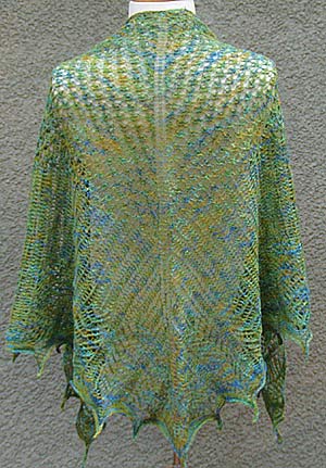 Shawl Designed by Brenda Patipa using Hand Dyed Yarn by Lisa Souza