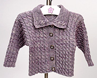 Mallory Cardigan kit with hand dyed yarns from Lisa Souza
