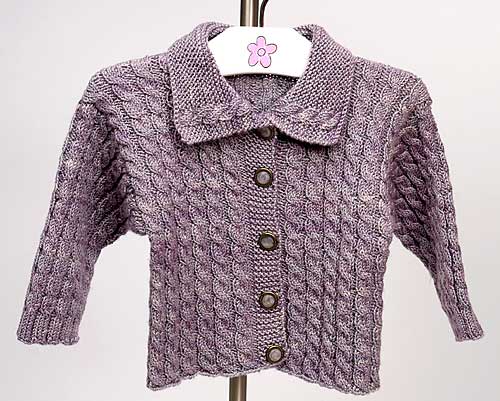 Mallory Cardigan kit with hand dyed yarns from Lisa Souza